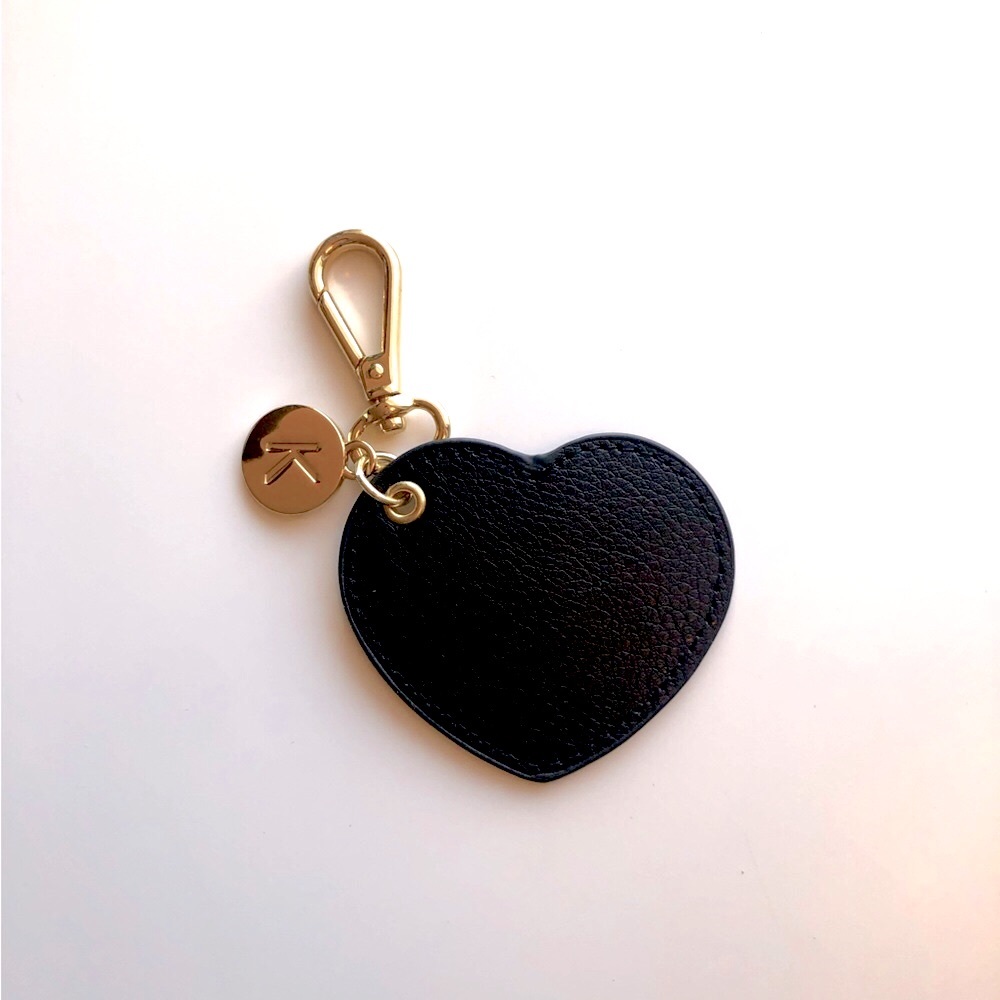 Kikki.K Black Leather Heart Keychain - cute and classy